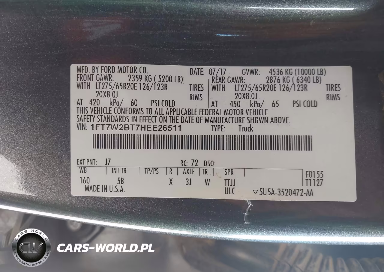2017 Ford F-250 Lariat VIN:1FT7W2BT7HEE26511 - 9