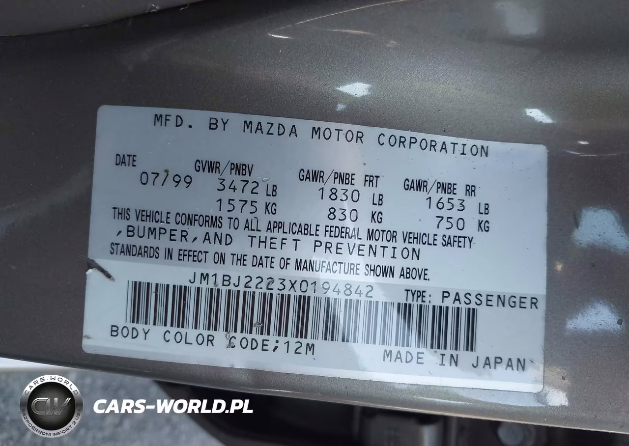 1999 Mazda Protege Dx-Lx VIN:JM1BJ2223X0194842 - 9