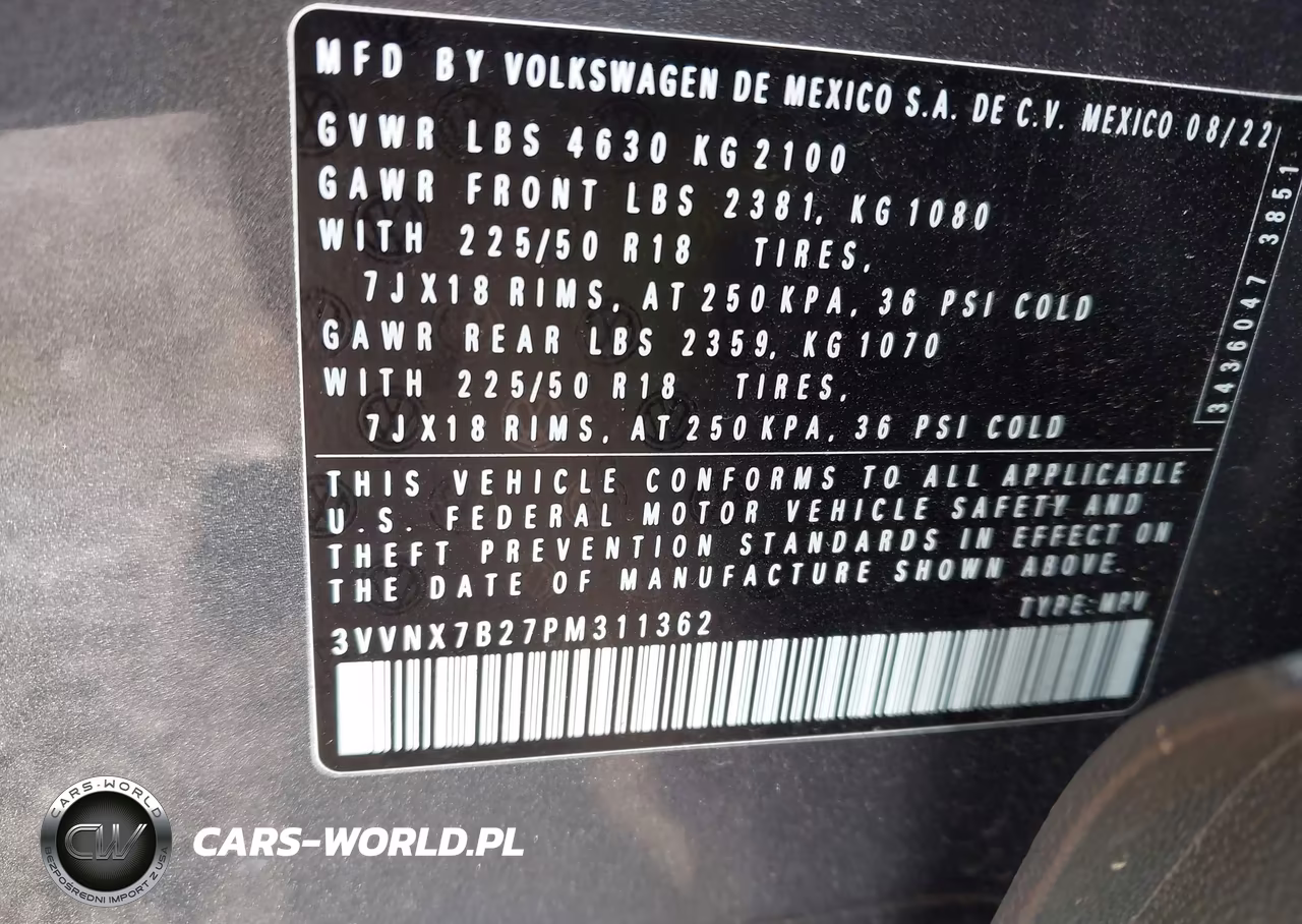 2023 Volkswagen Taos 1.5T Se VIN:3VVNX7B27PM311362 - 9