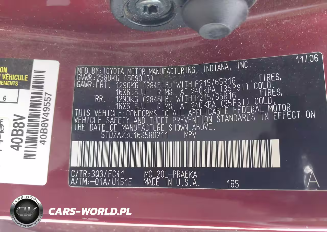 2006 Toyota Sienna Le VIN:5TDZA23C16S580211 - 9