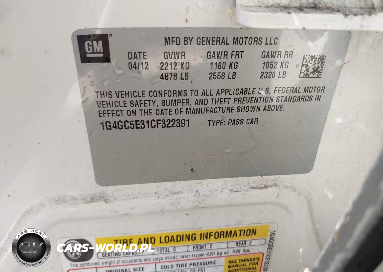 2012 Buick Lacrosse Leather Group VIN:1G4GC5E31CF322391 - 9