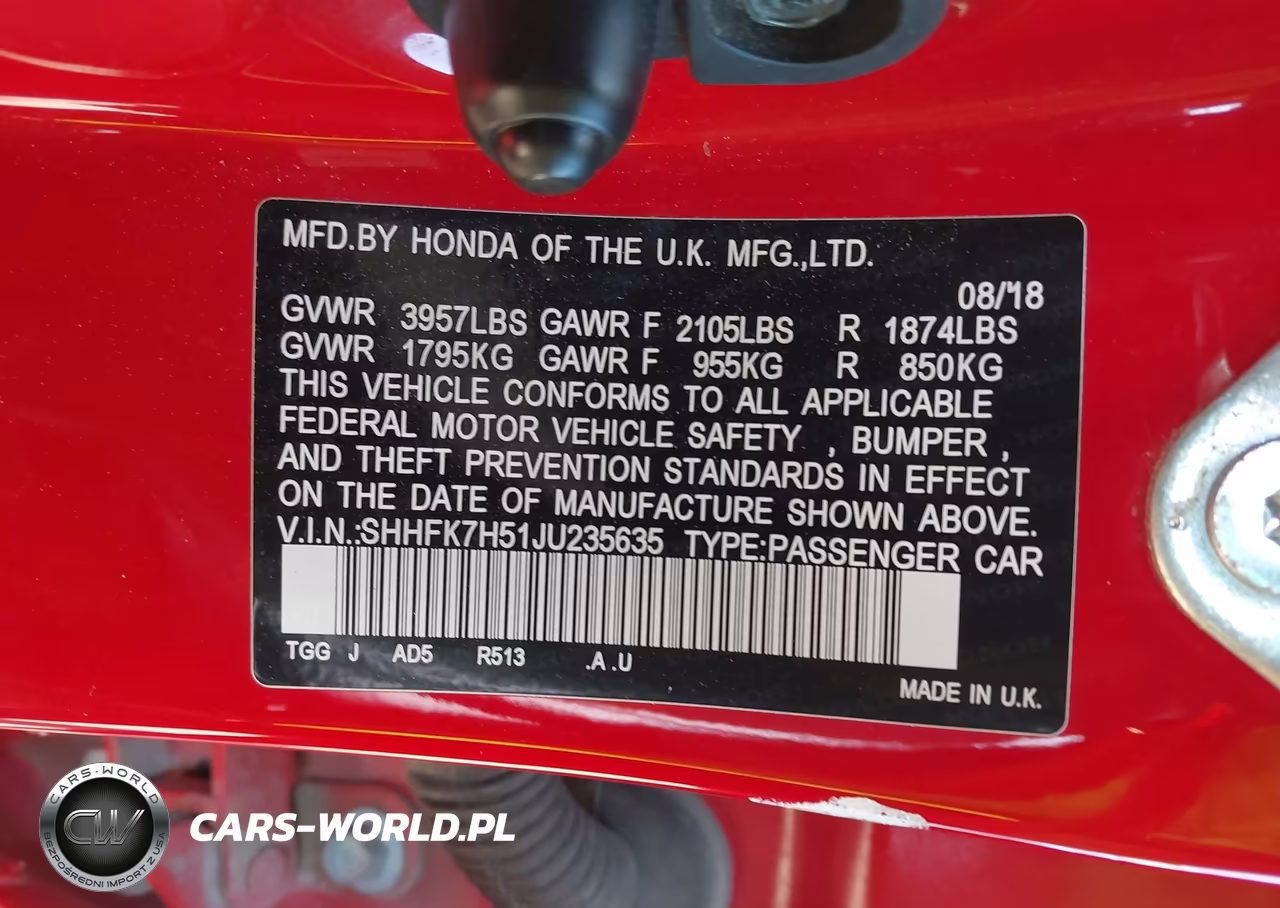 2018 Honda Civic Ex VIN:SHHFK7H51JU235635 - 9