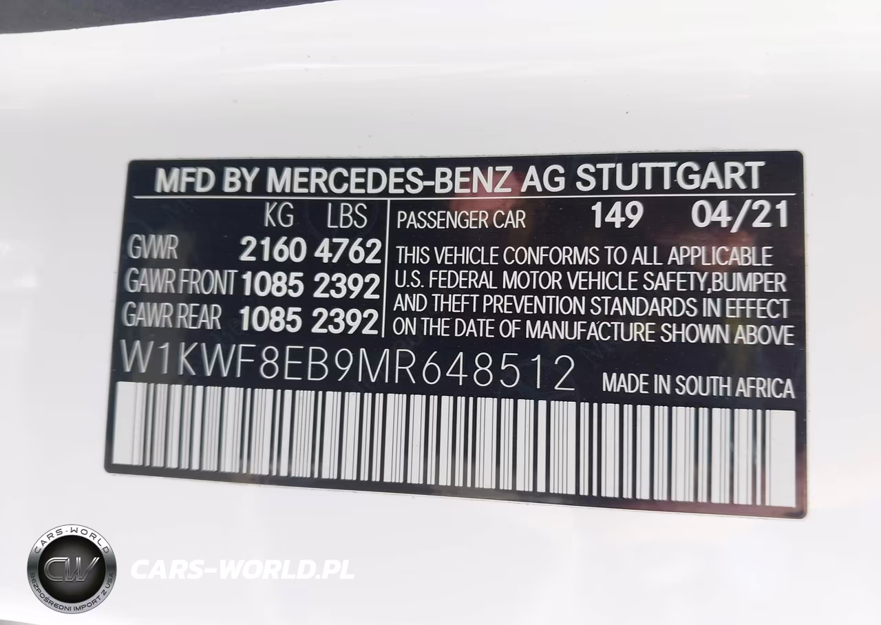 2021 Mercedes-Benz C 300 4Matic VIN:W1KWF8EB9MR648512 - 9