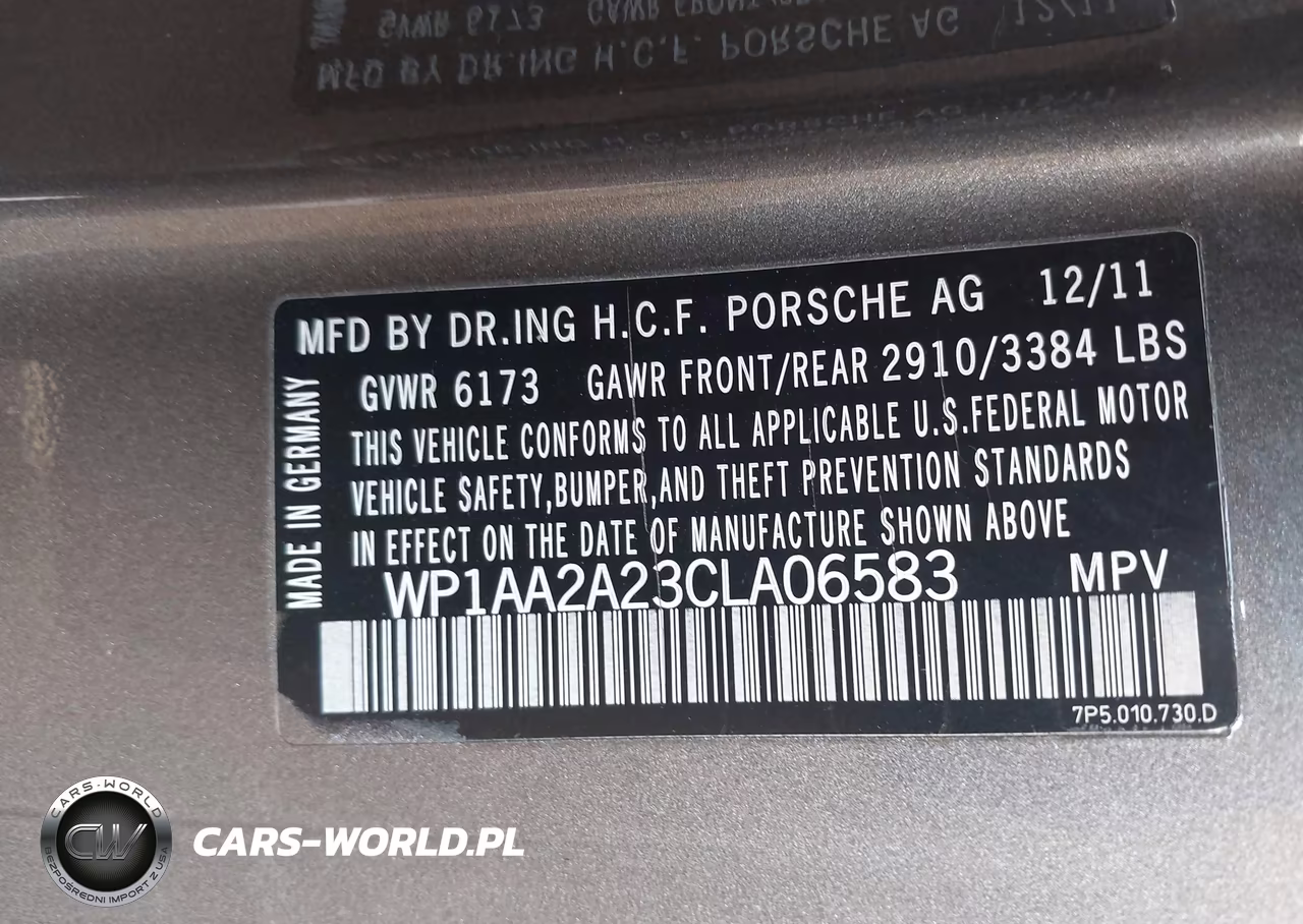 2012 Porsche Cayenne VIN:WP1AA2A23CLA06583 - 9