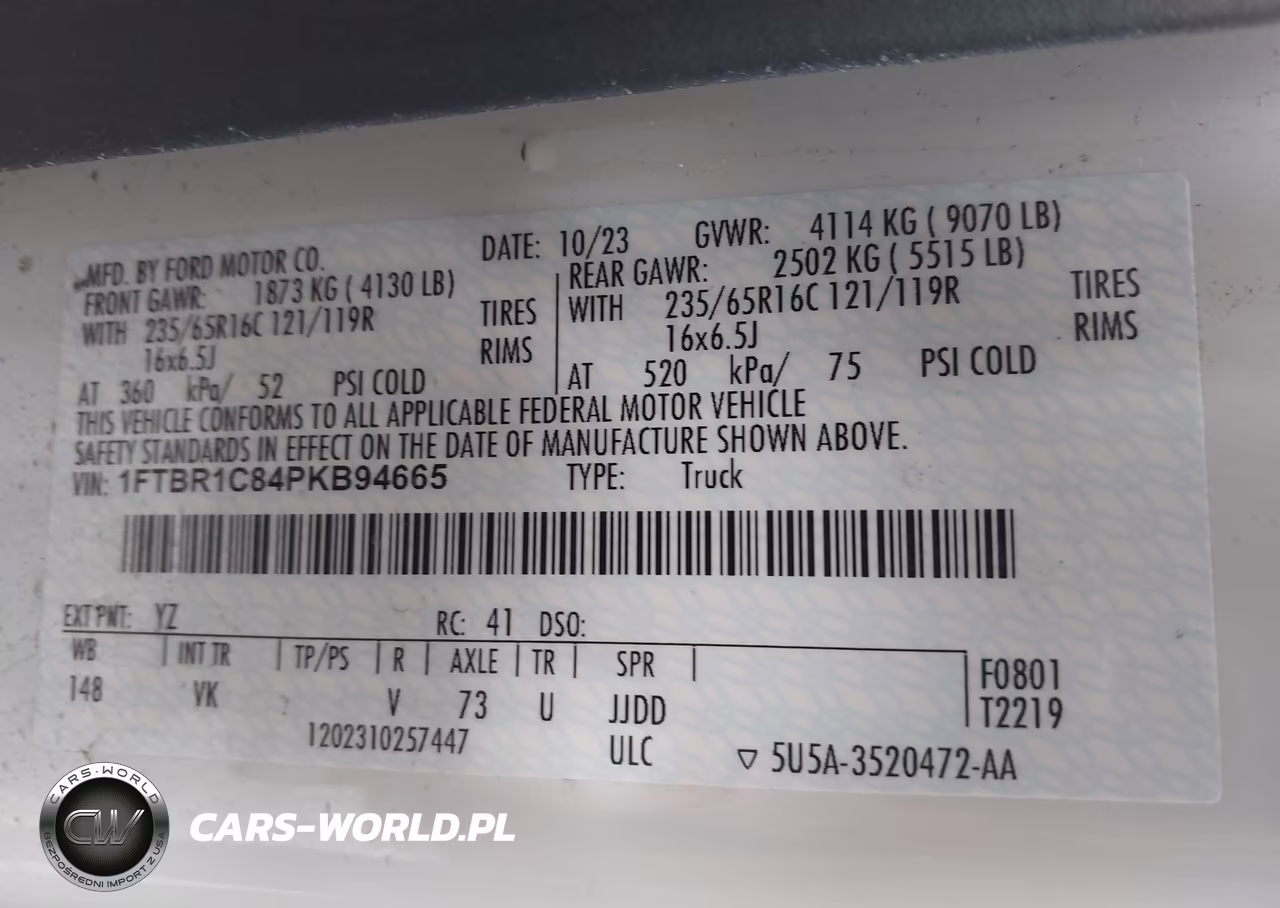 2023 Ford Transit-250 VIN:1FTBR1C84PKB94665 - 9