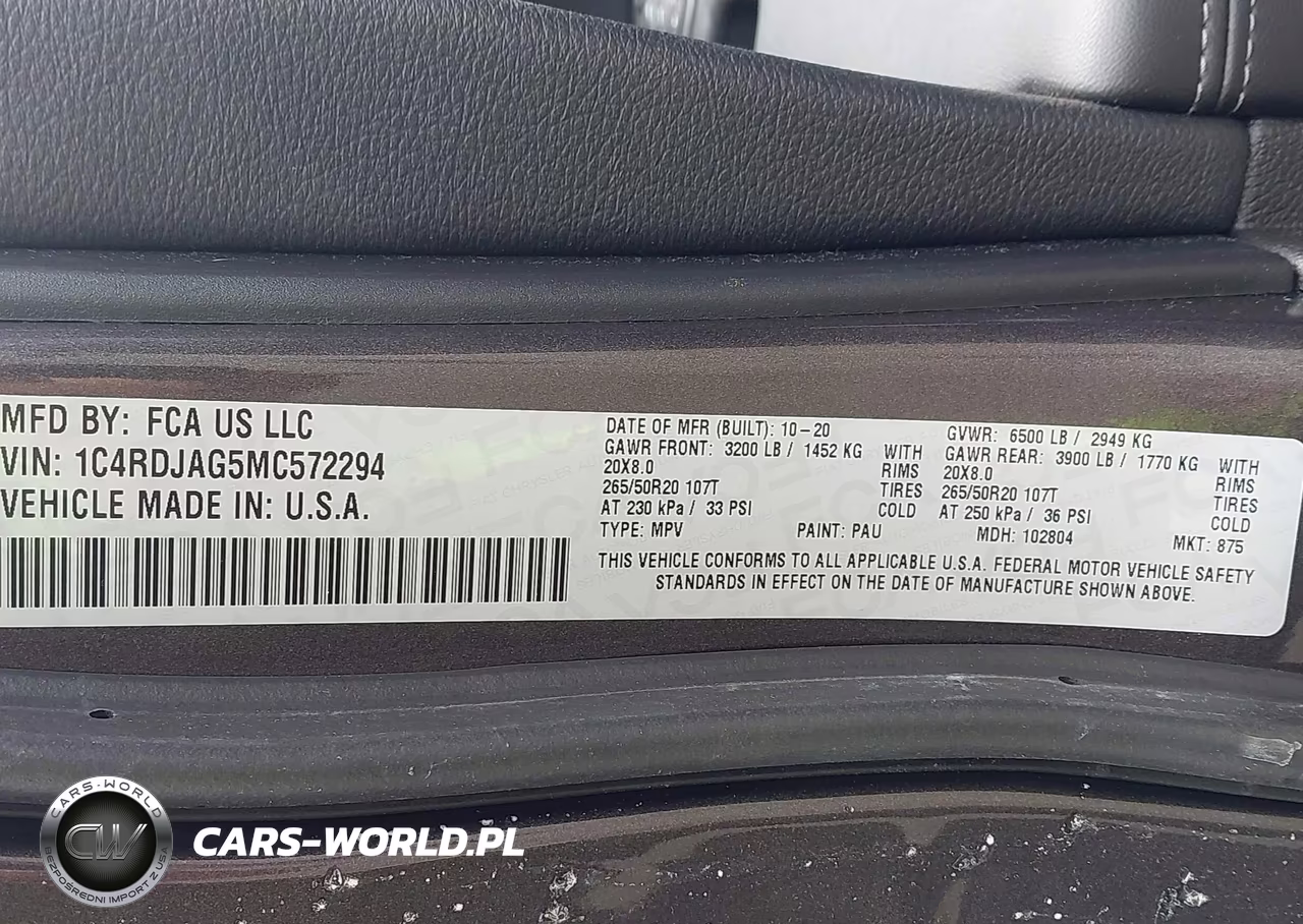 2021 Dodge Durango Sxt Plus Awd VIN:1C4RDJAG5MC572294 - 9