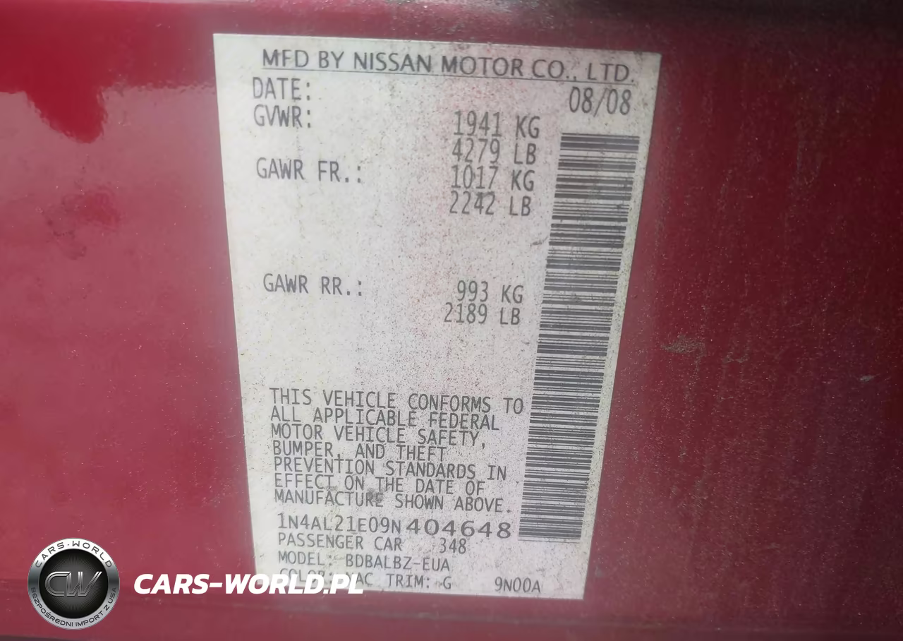 2009 Nissan Altima 2.5 S VIN:1N4AL21E09N404648 - 9