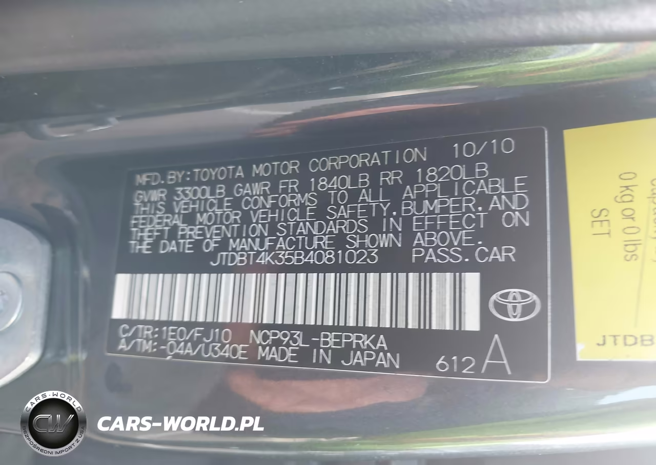 2011 Toyota Yaris VIN:JTDBT4K35B4081023 - 9