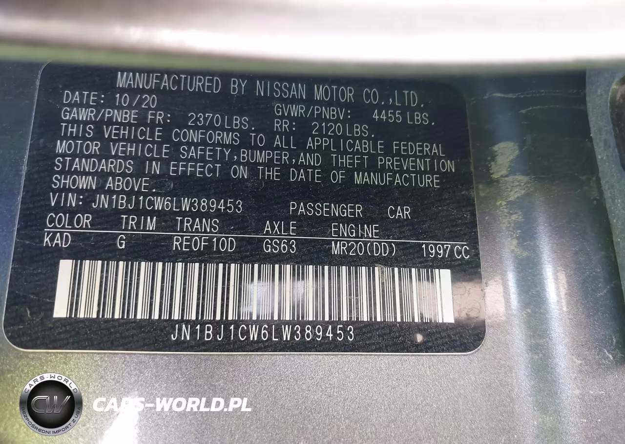 2020 Nissan Rogue Sport S Awd Xtronic Cvt VIN:JN1BJ1CW6LW389453 - 9