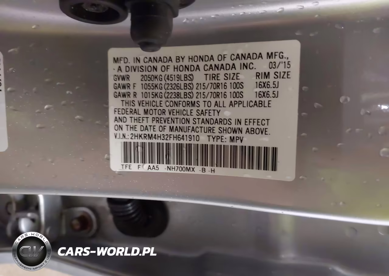 2015 Honda Cr-V Lx VIN:2HKRM4H32FH641910 - 9