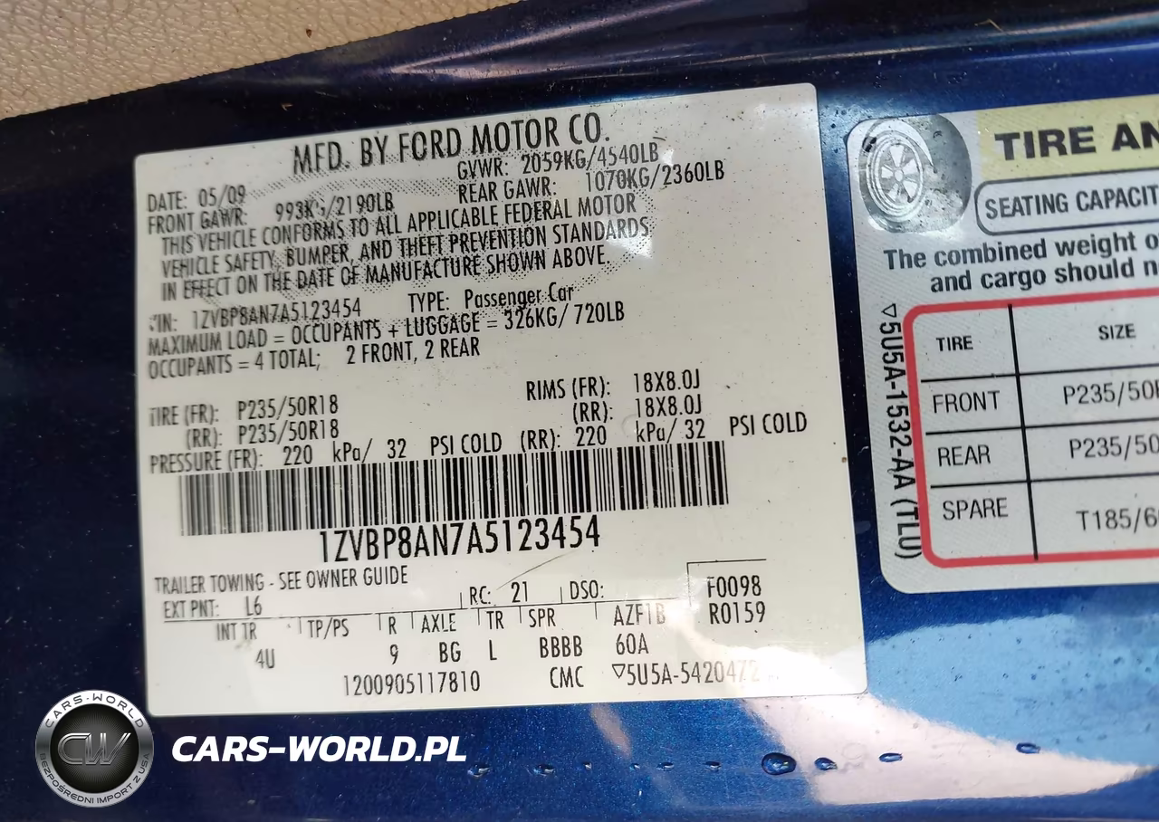 2010 Ford Mustang V6-V6 Premium VIN:1ZVBP8AN7A5123454 - 9
