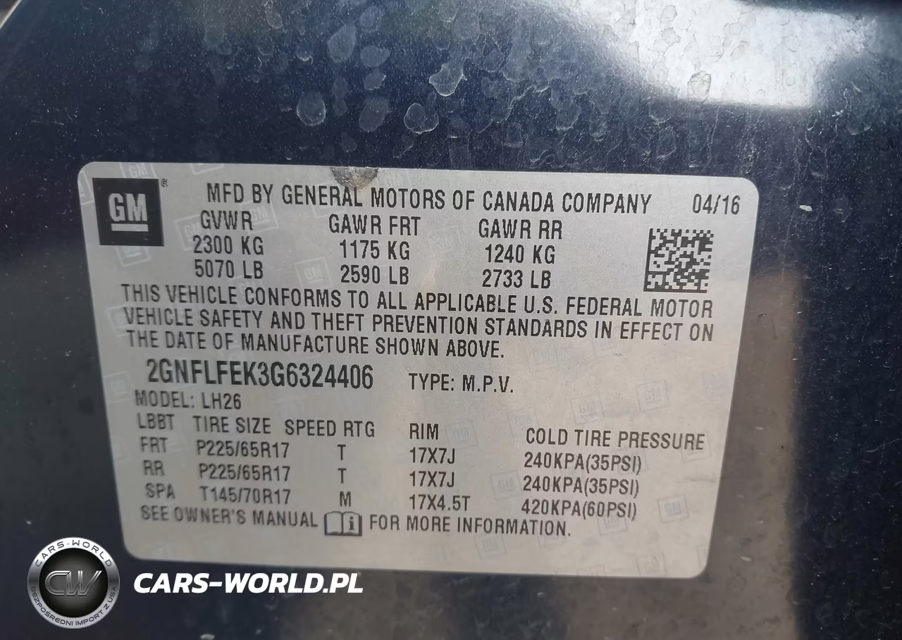 2016 Chevrolet Equinox Lt VIN:2GNFLFEK3G6324406 - 9