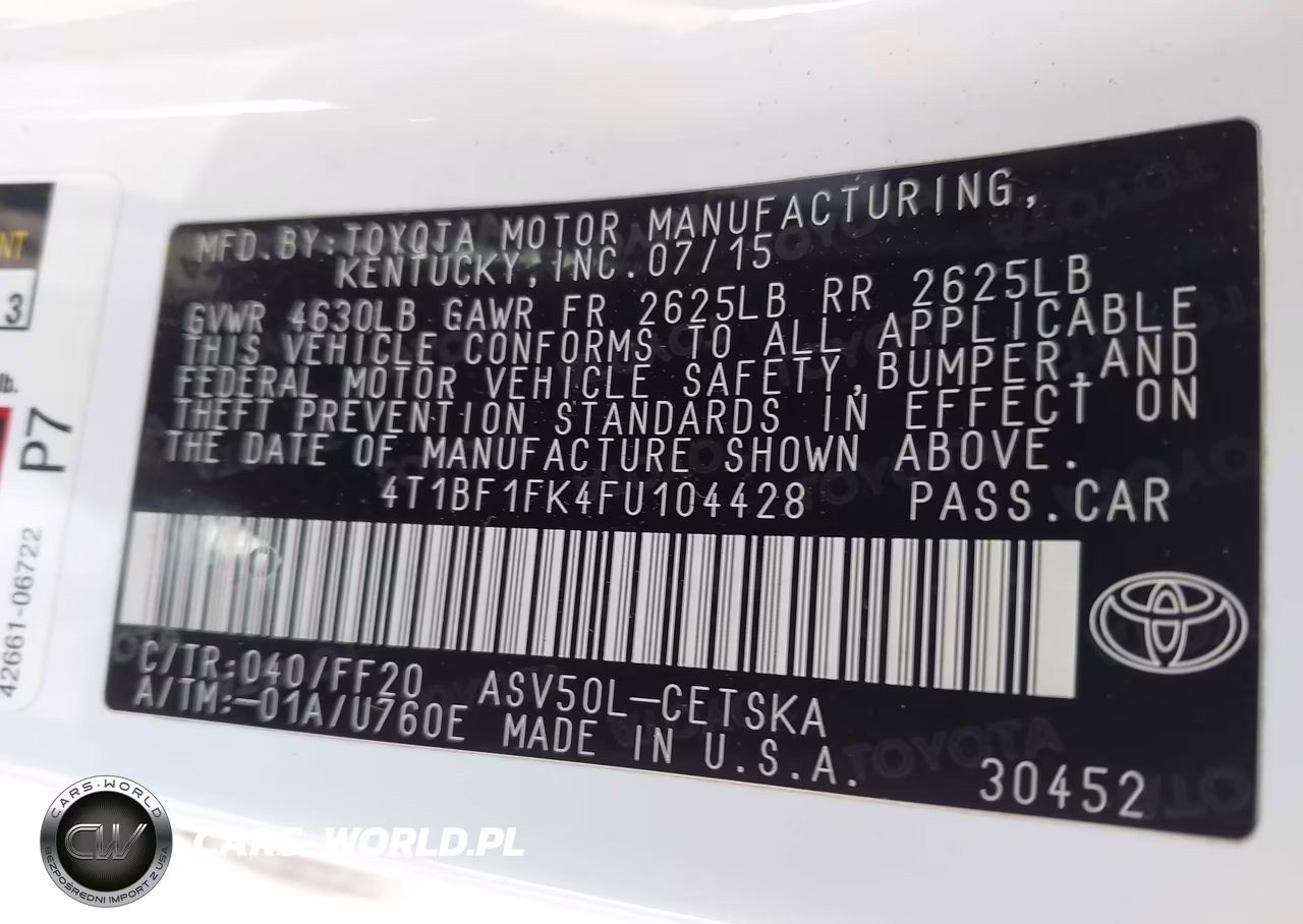 2015 Toyota Camry Se VIN:4T1BF1FK4FU104428 - 9