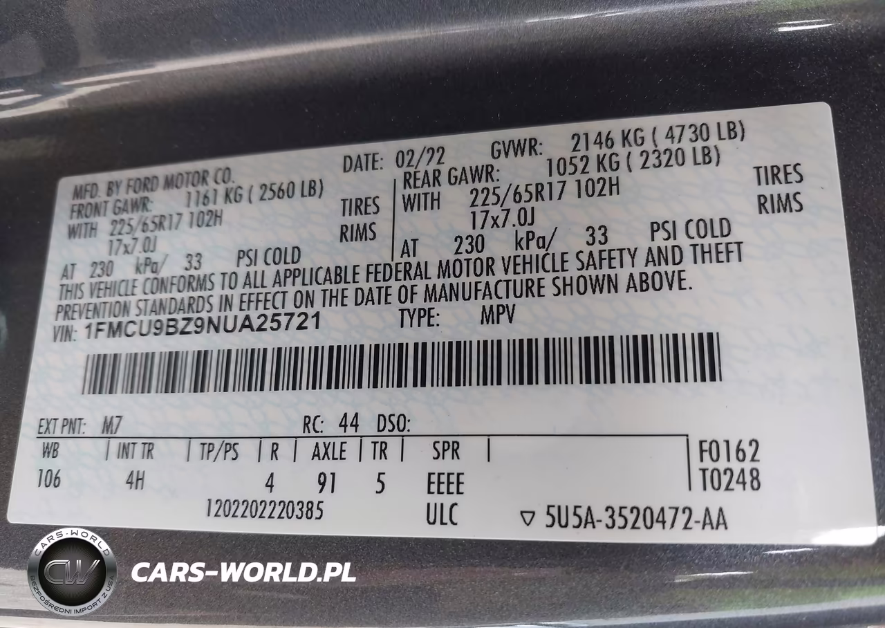 2022 Ford Escape Se Hybrid VIN:1FMCU9BZ9NUA25721 - 9
