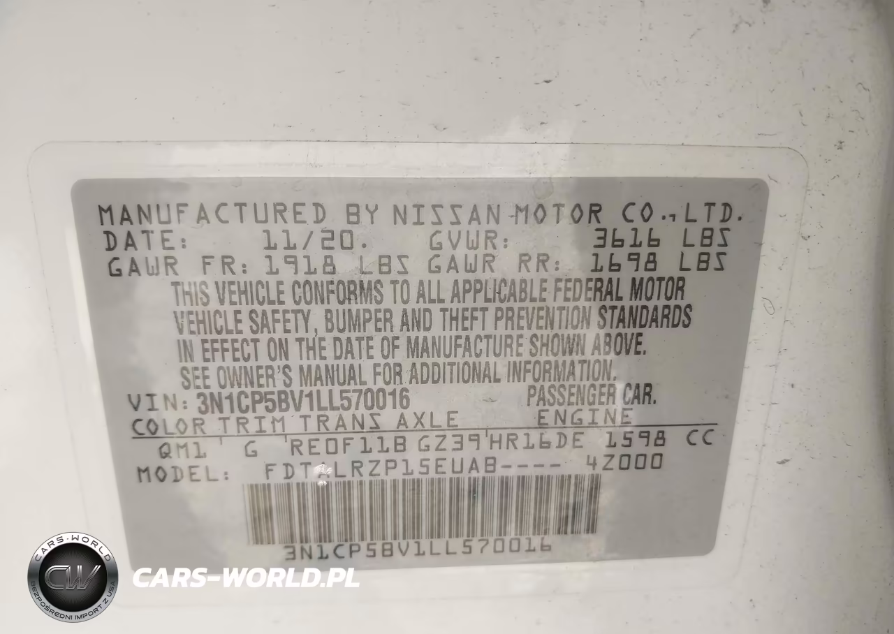 2020 Nissan Kicks S Xtronic Cvt VIN:3N1CP5BV1LL570016 - 9