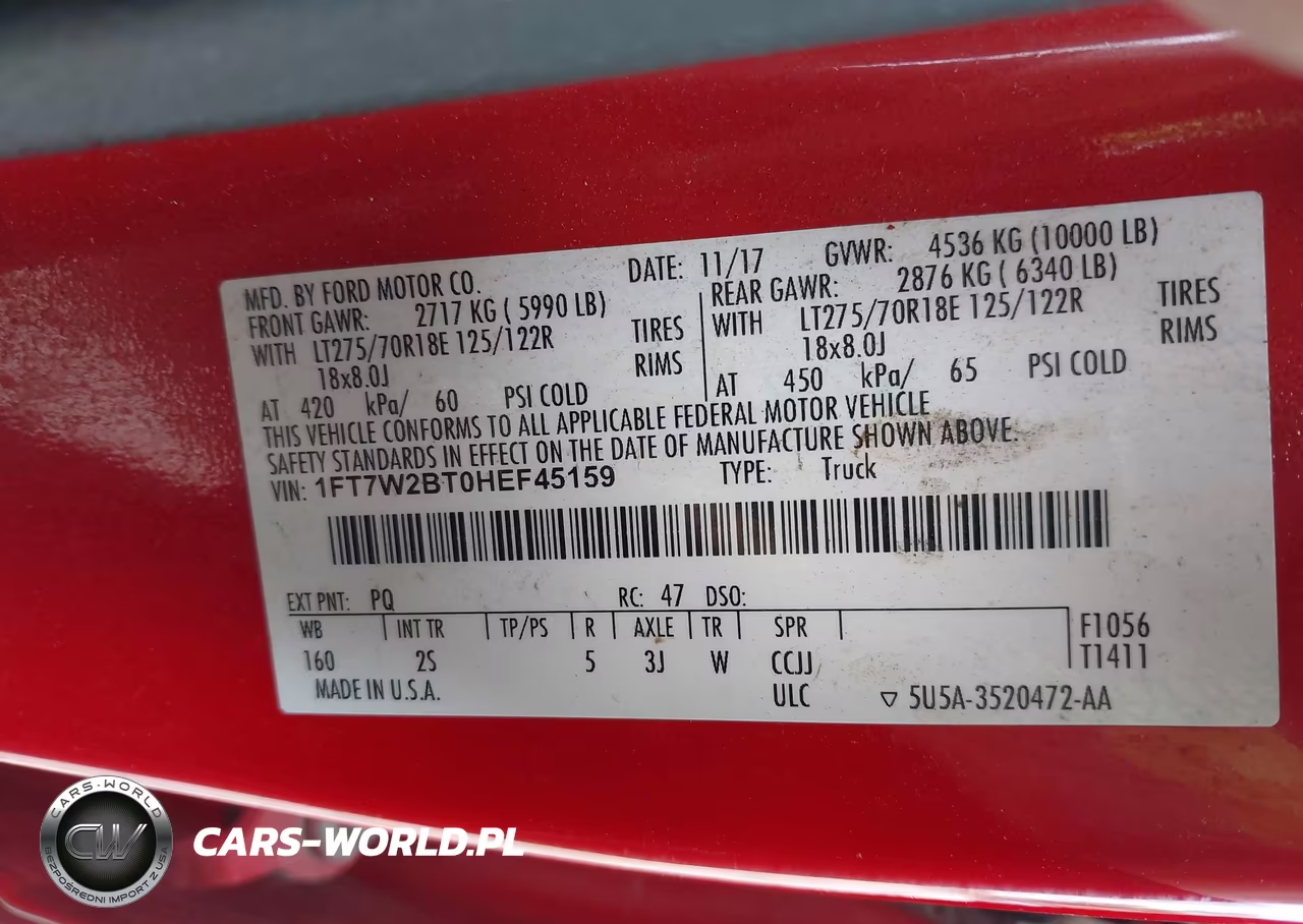 2017 Ford F-250 Xlt VIN:1FT7W2BT0HEF45159 - 9
