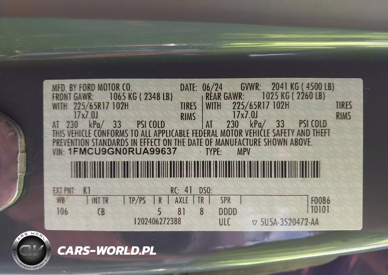 2024 Ford Escape Active VIN:1FMCU9GN0RUA99637 - 9