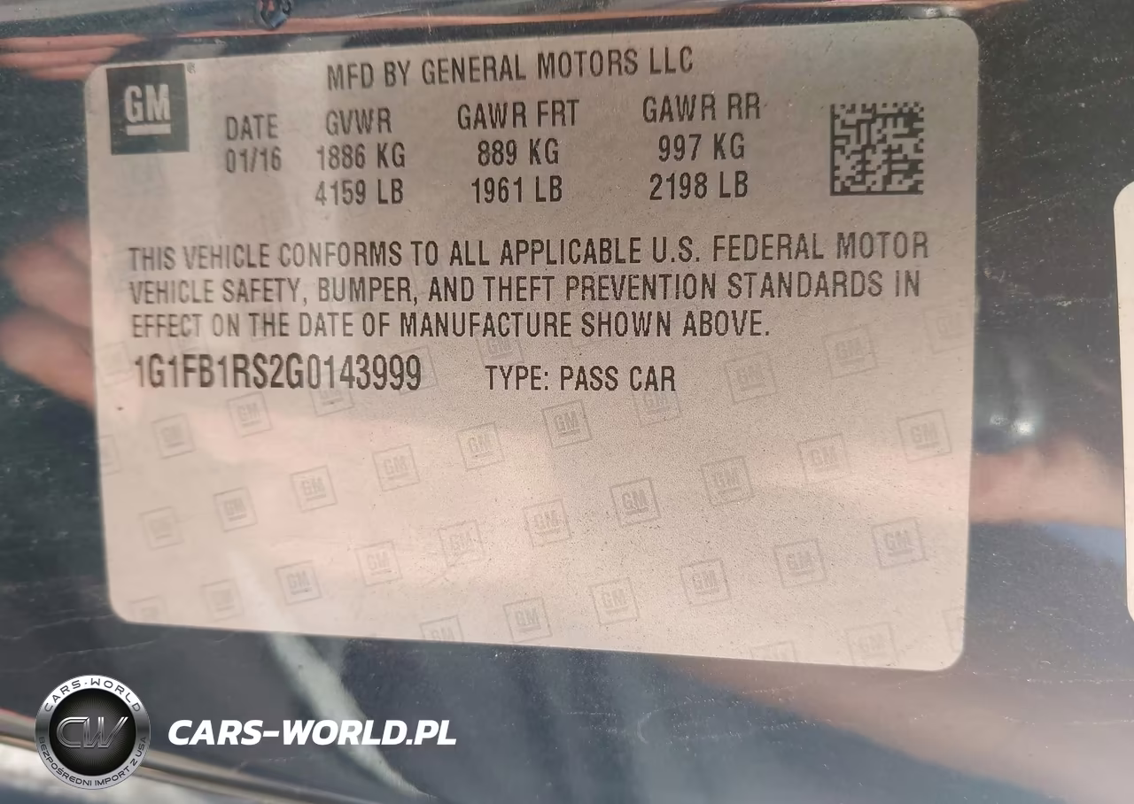 2016 Chevrolet Camaro 1Lt VIN:1G1FB1RS2G0143999 - 9