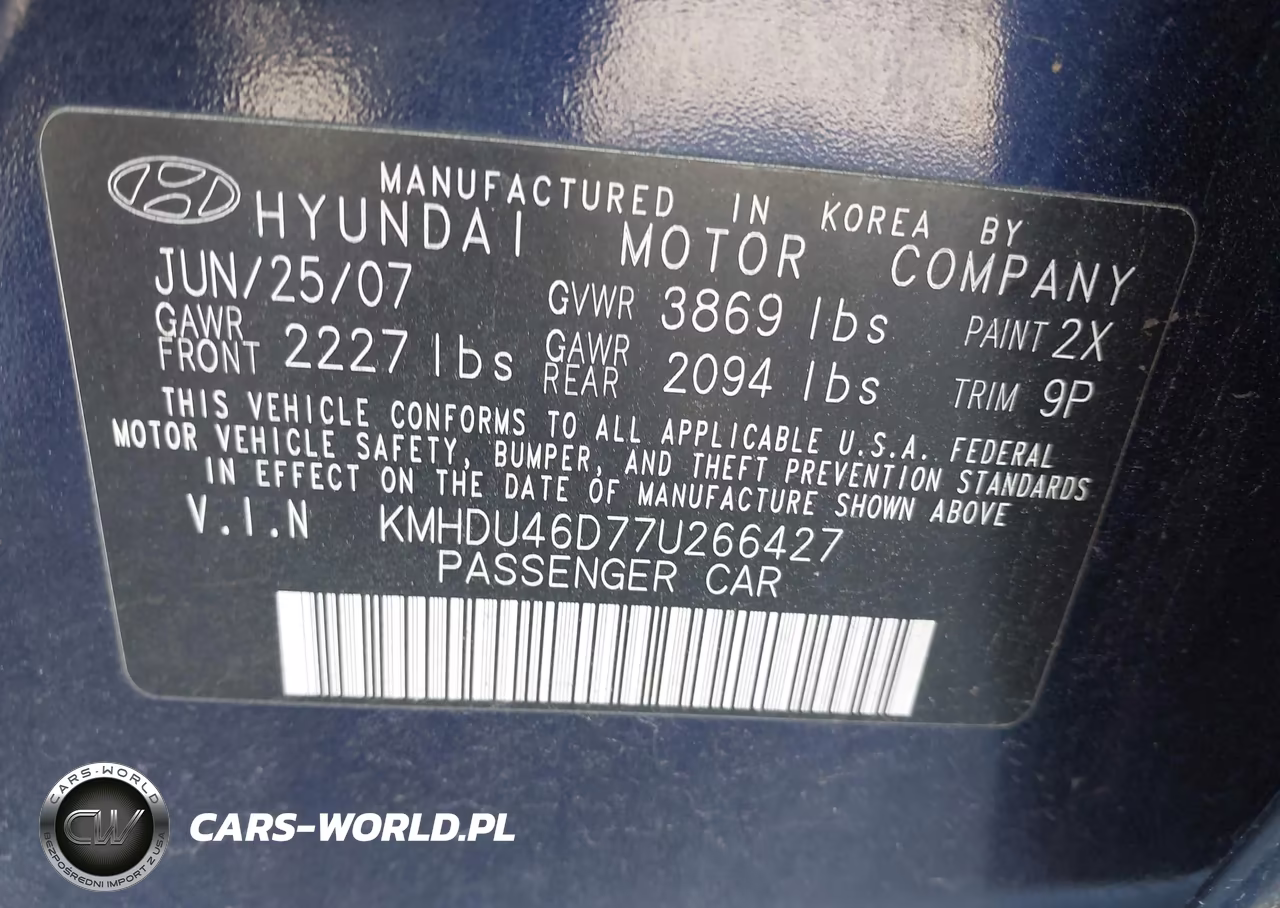 2007 Hyundai Elantra Gls-Limited-Se VIN:KMHDU46D77U266427 - 9