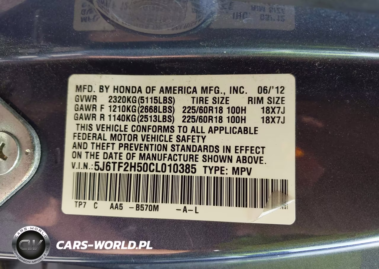 2012 Honda Crosstour Ex-L VIN:5J6TF2H50CL010385 - 9