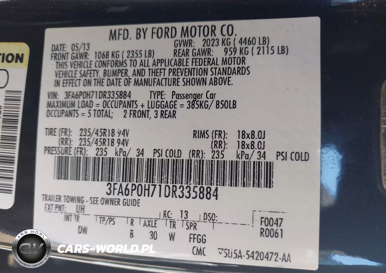 2013 Ford Fusion Se VIN:3FA6P0H71DR335884 - 9