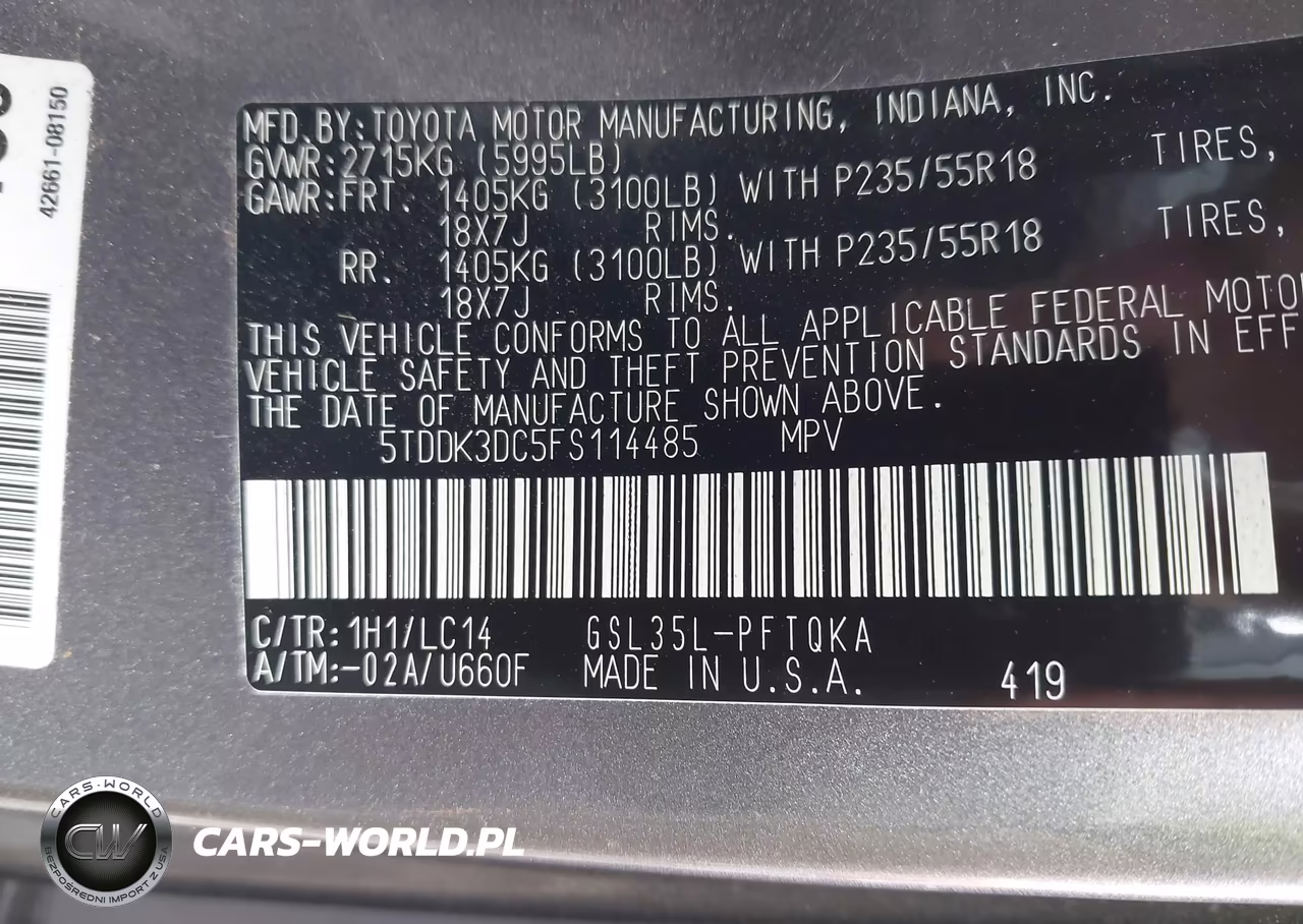 2015 Toyota Sienna Xle Premium 7 Passenger VIN:5TDDK3DC5FS114485 - 9