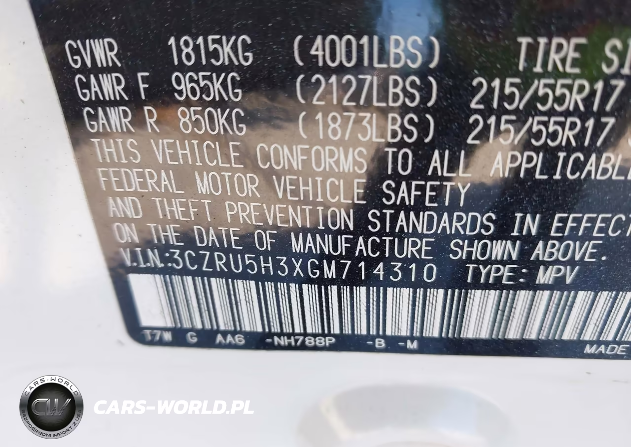 2016 Honda Hr-V Lx VIN:3CZRU5H3XGM714310 - 9