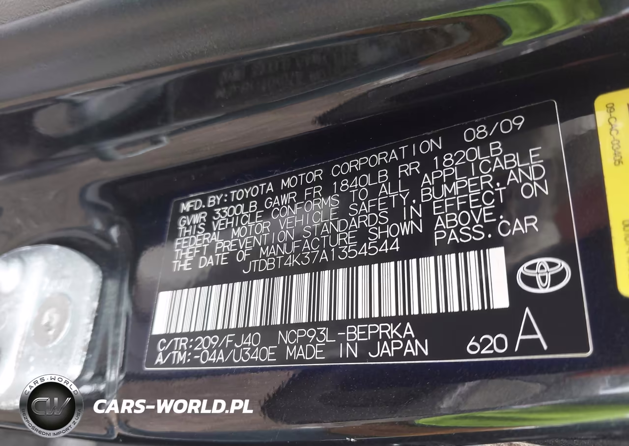 TOYOTA YARIS VIN:JTDBT4K37A1354544 - 9