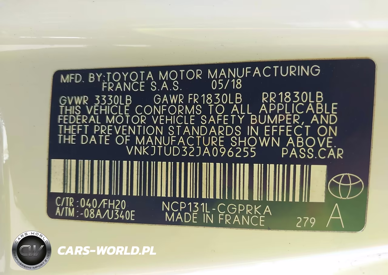 2018 Toyota Yaris L VIN:VNKJTUD32JA096255 - 9