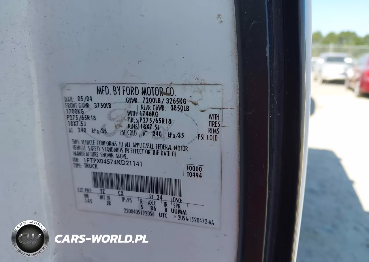 2004 Ford F-150 Fx4-Xlt VIN:1FTPX04574KD21141 - 9