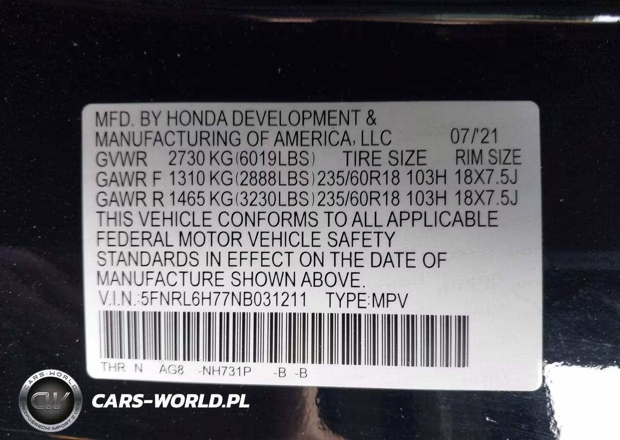 2022 Honda Odyssey Ex-L VIN:5FNRL6H77NB031211 - 9