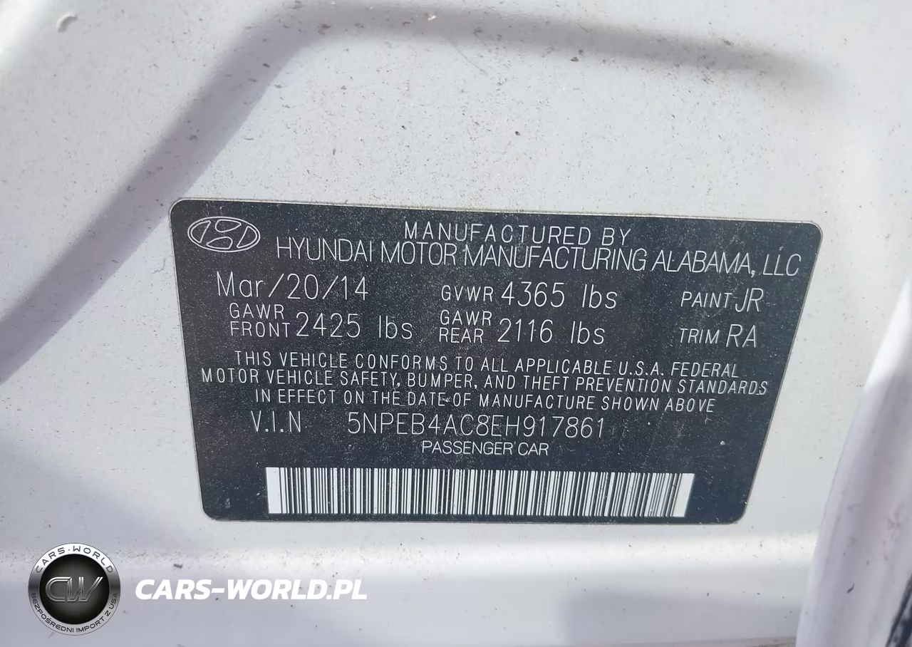 2014 Hyundai Sonata Gls VIN:5NPEB4AC8EH917861 - 9