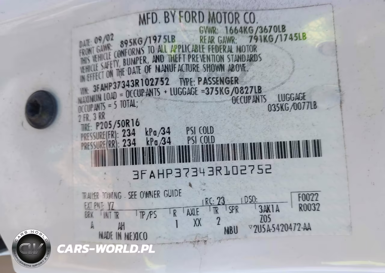 2003 Ford Focus Zx5 VIN:3FAHP37343R102752 - 9