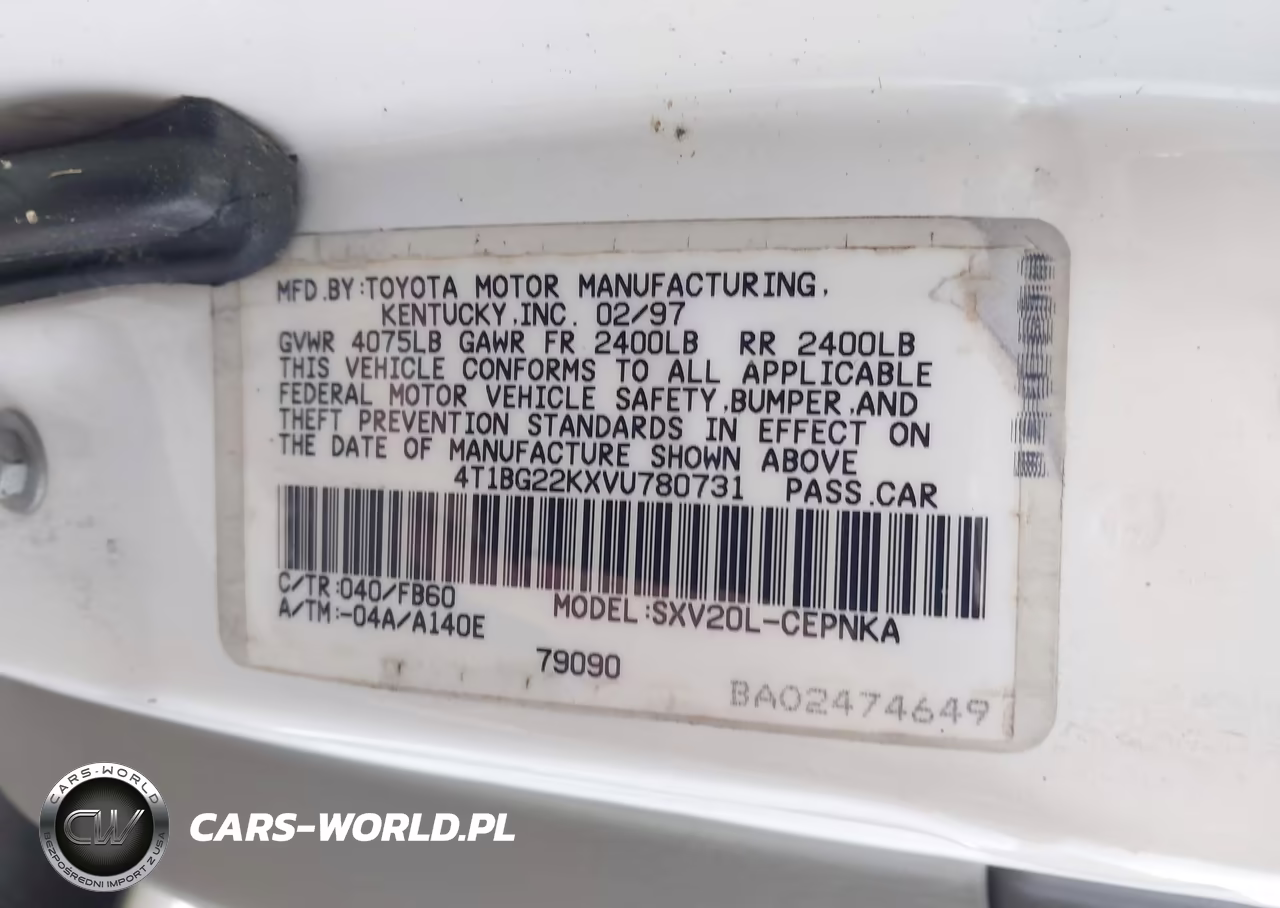 1997 Toyota Camry Le VIN:4T1BG22KXVU780731 - 9