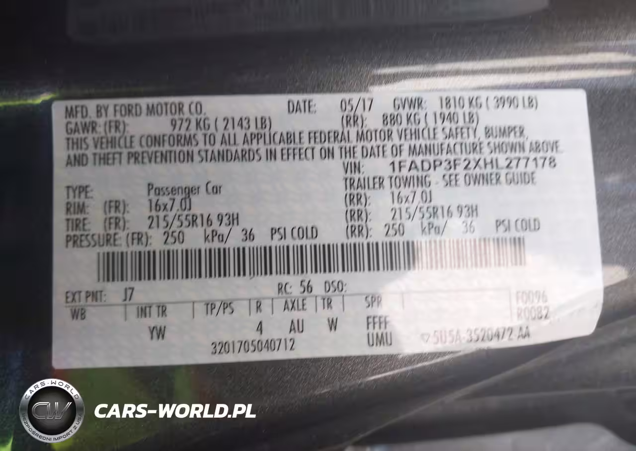 2017 Ford Focus Se VIN:1FADP3F2XHL277178 - 9