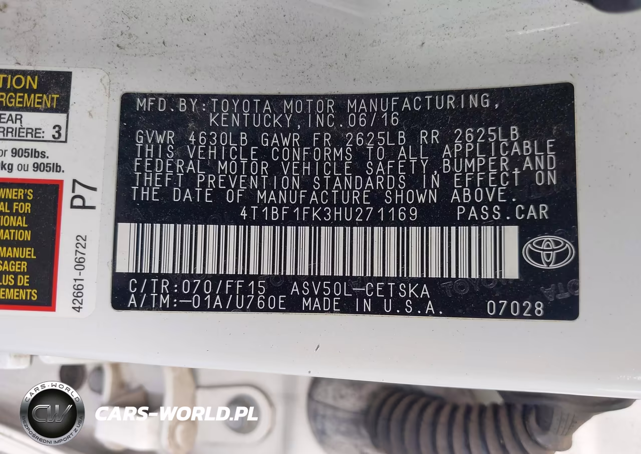 2017 Toyota Camry Se VIN:4T1BF1FK3HU271169 - 9