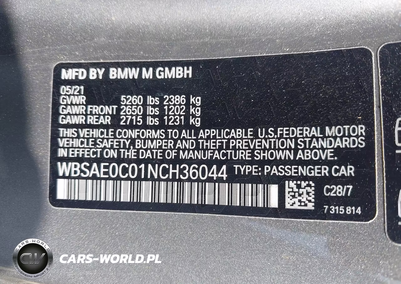 2022 BMW M8 Competition VIN:WBSAE0C01NCH36044 - 9