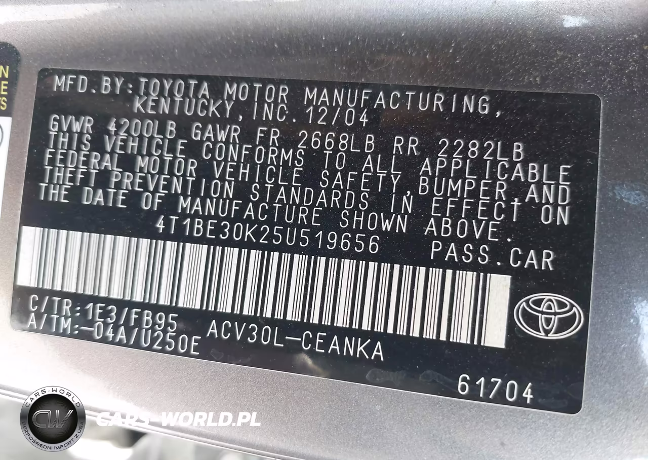 2005 Toyota Camry Le VIN:4T1BE30K25U519656 - 9