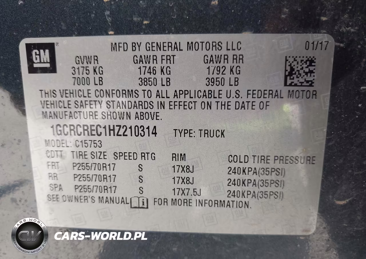 2017 Chevrolet Silverado 1500 1Lt VIN:1GCRCREC1HZ210314 - 9