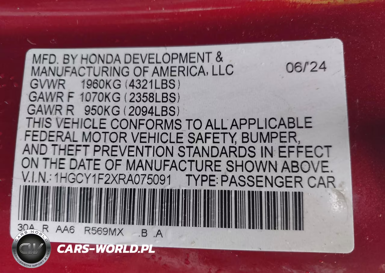 2024 Honda Accord Lx VIN:1HGCY1F2XRA075091 - 9