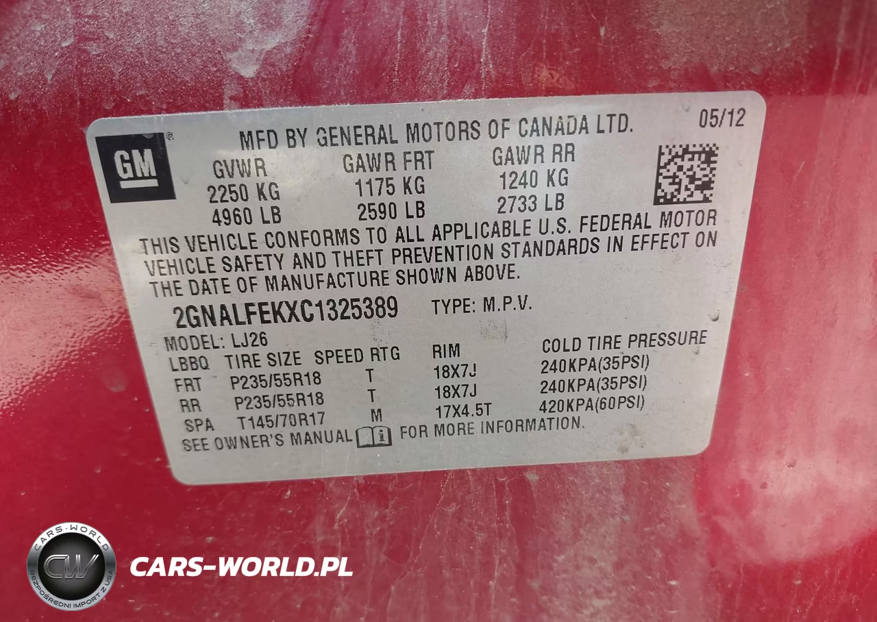 2012 Chevrolet Equinox Ltz VIN:2GNALFEKXC1325389 - 9