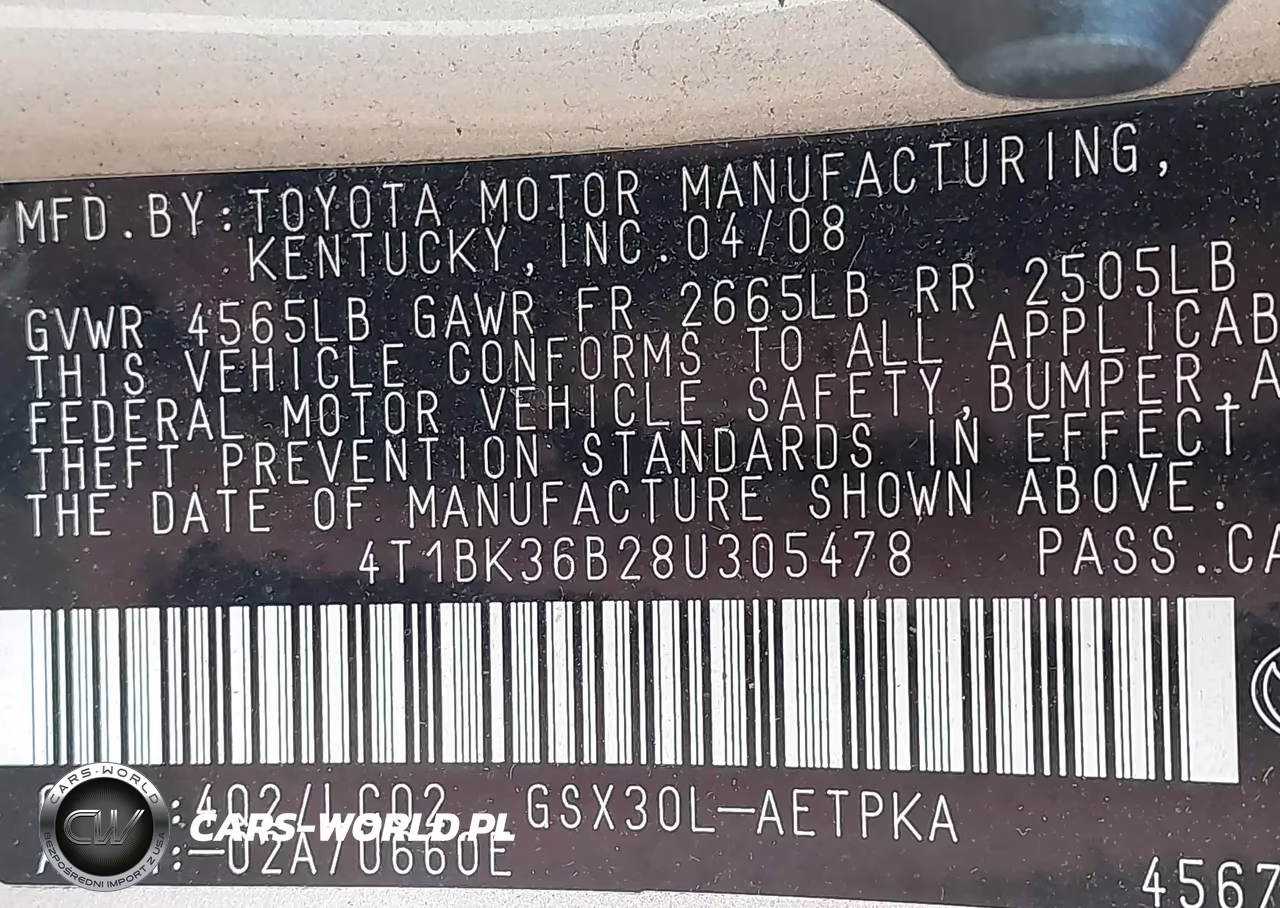 2008 Toyota Avalon Limited VIN:4T1BK36B28U305478 - 9