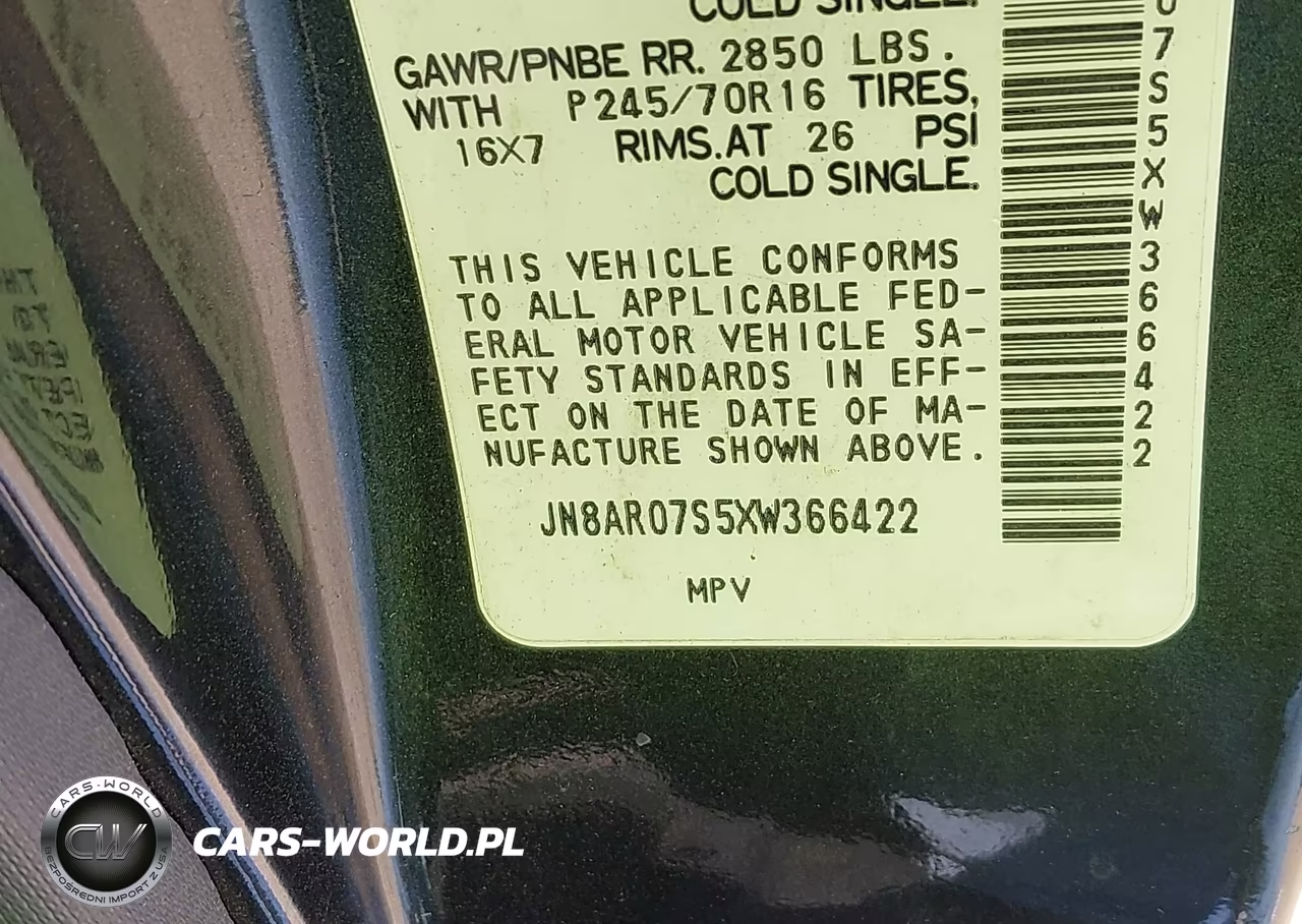 1999 Nissan Pathfinder Le-Se-Xe VIN:JN8AR07S5XW366422 - 9