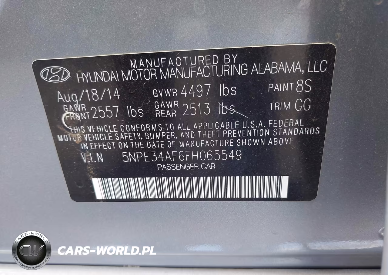 2015 Hyundai Sonata Limited VIN:5NPE34AF6FH065549 - 9