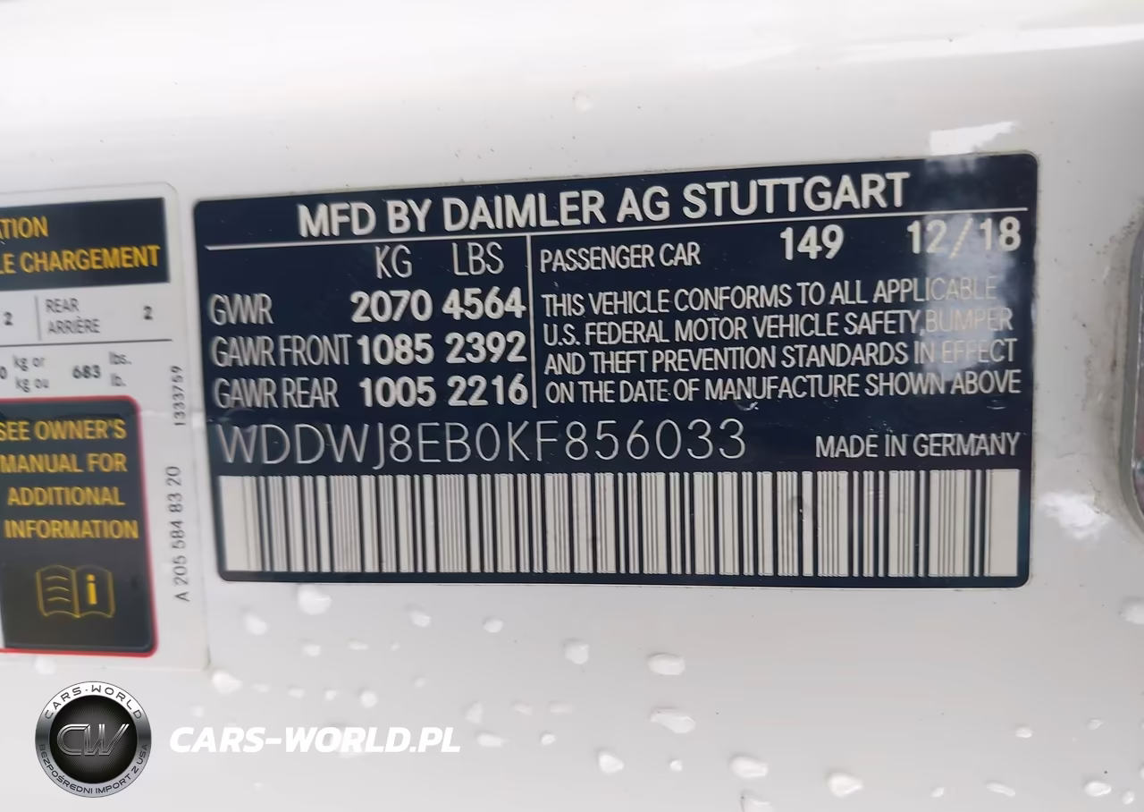 2019 Mercedes-Benz C 300 4Matic VIN:WDDWJ8EB0KF856033 - 9