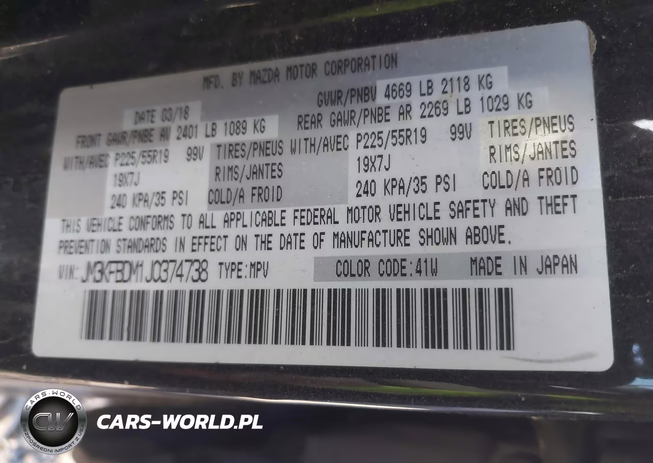 2018 Mazda Cx-5 Grand Touring VIN:JM3KFBDM1J0374738 - 9