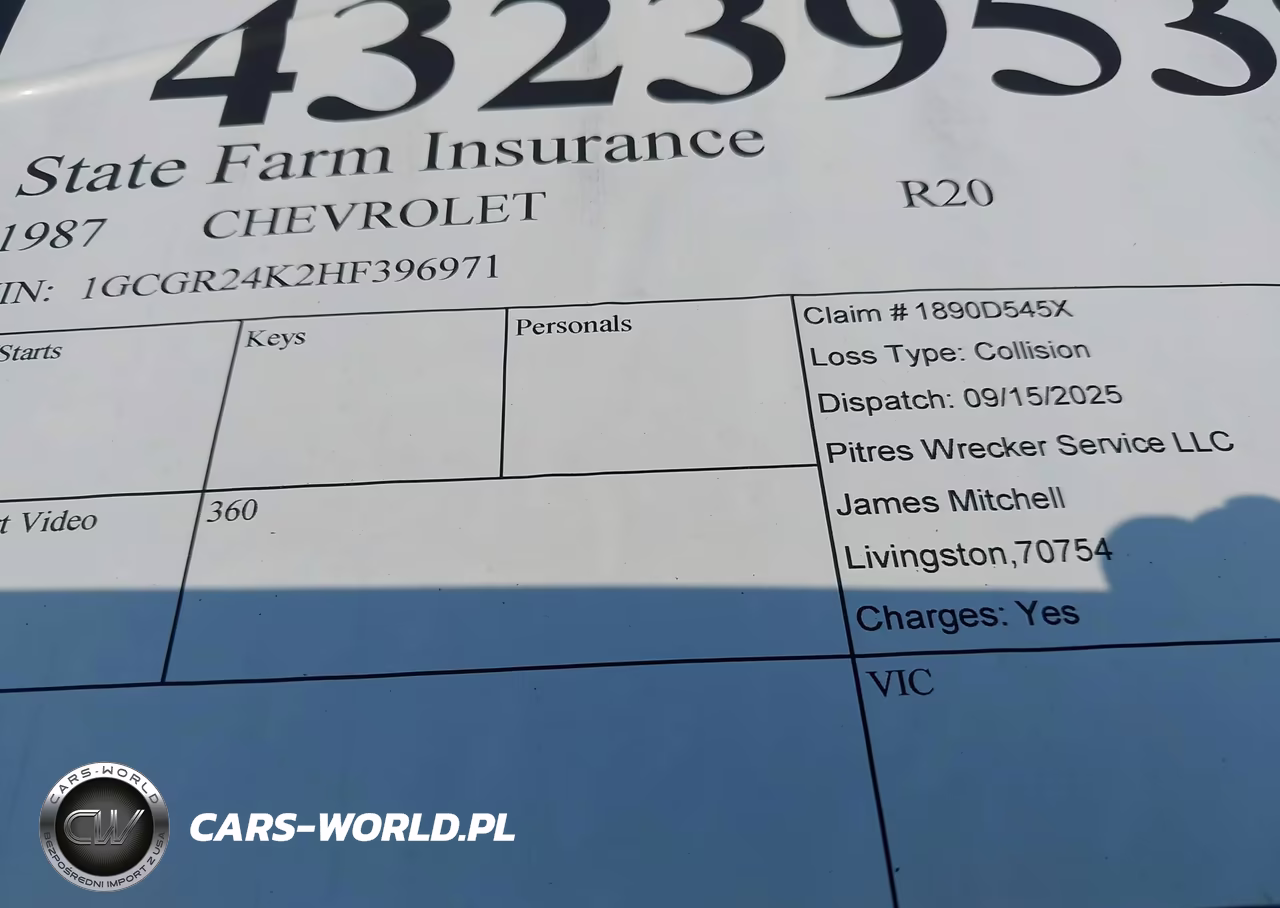 1987 Chevrolet R20 VIN:1GCGR24K2HF396971 - 9