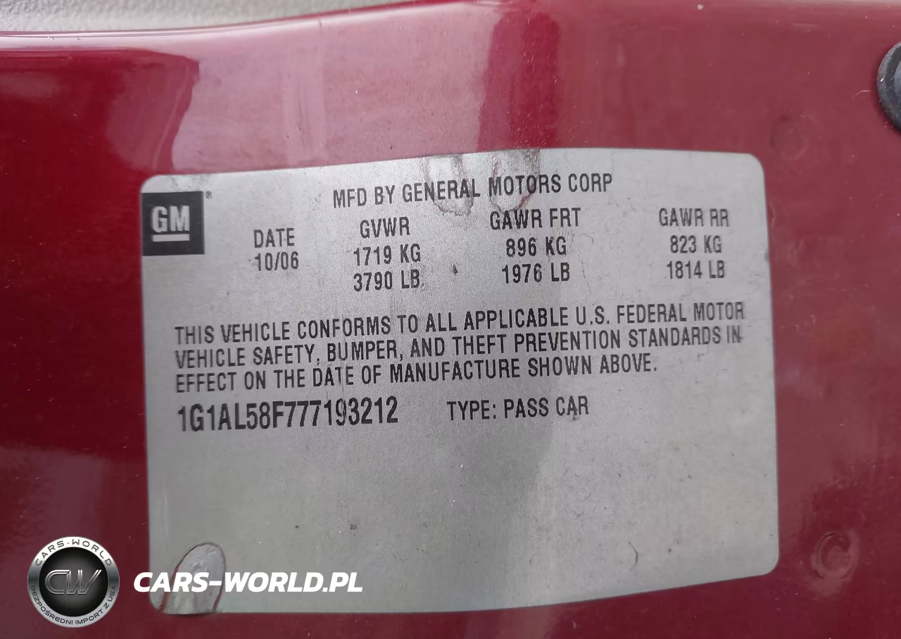 2007 Chevrolet Cobalt Lt VIN:1G1AL58F777193212 - 9