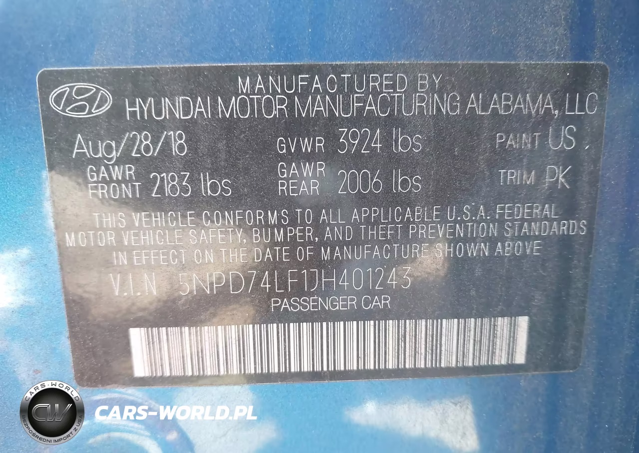 2018 Hyundai Elantra Se VIN:5NPD74LF1JH401243 - 9