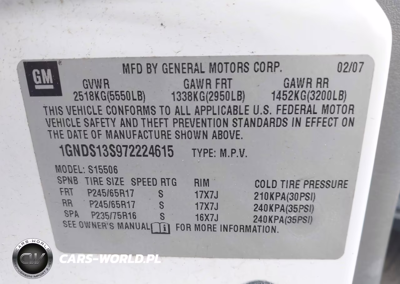 2007 Chevrolet Trailblazer Ls-Lt VIN:1GNDS13S972224615 - 9